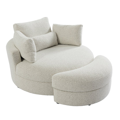 The Sienna Swivel Sofa + Ottoman in Hazy Day