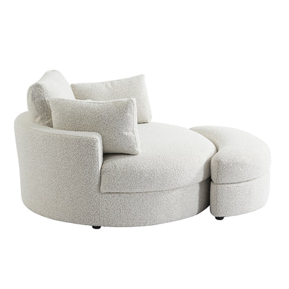 The Sienna Swivel Sofa + Ottoman in Hazy Day