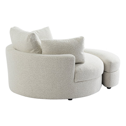 The Sienna Swivel Sofa + Ottoman in Hazy Day