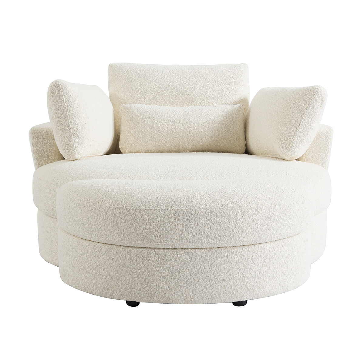 The Sienna Swivel Sofa + Ottoman in Coconut