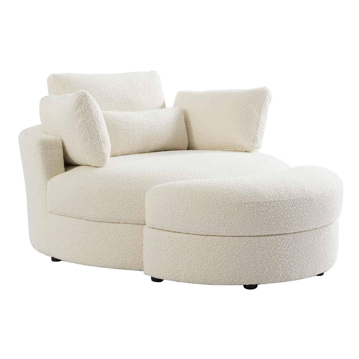 The Sienna Swivel Sofa + Ottoman in Coconut