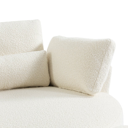 The Sienna Swivel Sofa + Ottoman in Coconut