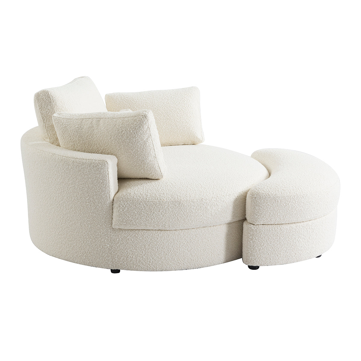 The Sienna Swivel Sofa + Ottoman in Coconut
