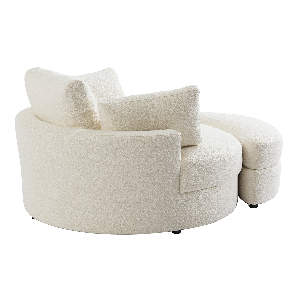 The Sienna Swivel Sofa + Ottoman in Coconut