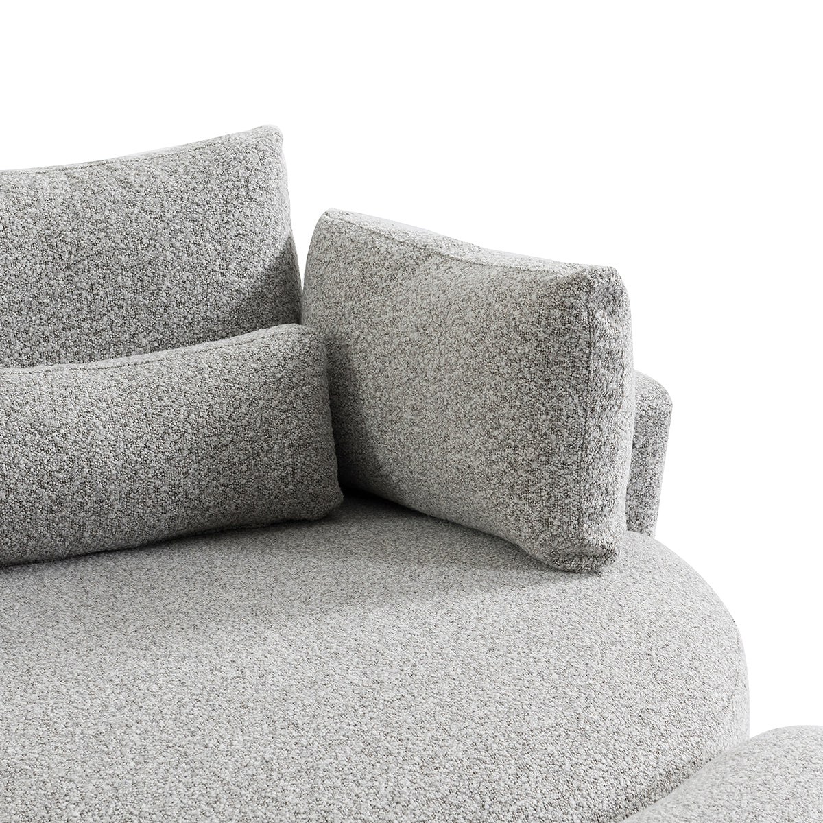 The Sienna Swivel Sofa + Ottoman in Moonstone