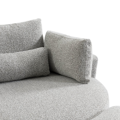 The Sienna Swivel Sofa + Ottoman in Moonstone