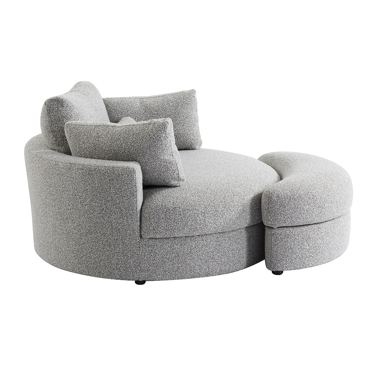 The Sienna Swivel Sofa + Ottoman in Moonstone