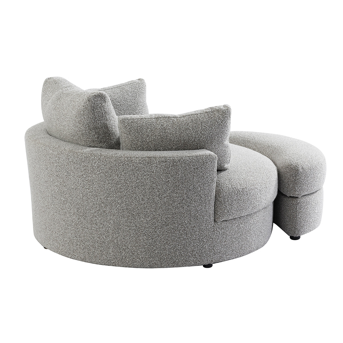 The Sienna Swivel Sofa + Ottoman in Moonstone