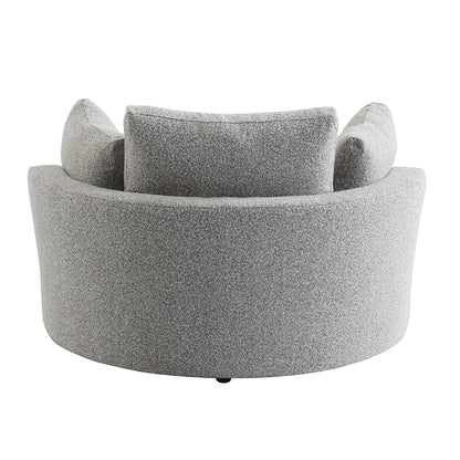 The Sienna Swivel Sofa + Ottoman in Moonstone