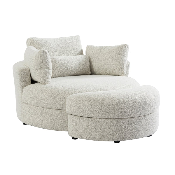 The Sienna Swivel Sofa + Ottoman in Hazy Day