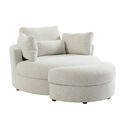 The Sienna Swivel Sofa + Ottoman in Hazy Day